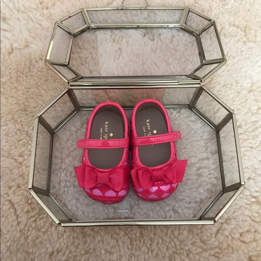 Kate Spade Pink and Red Bow Mary Janes - Like New!